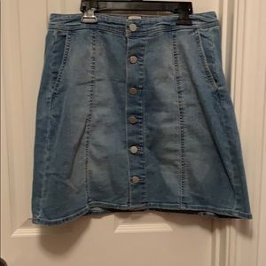 Button down jean skirt